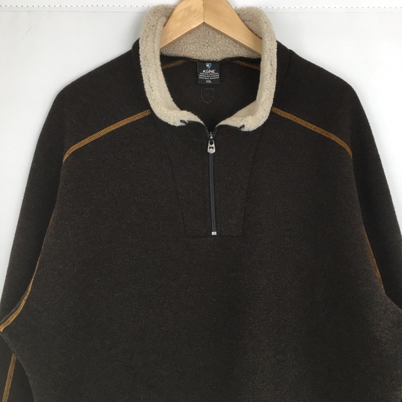 Kuhl Europa Quarter Zip Sweater Fleece Brown Men’s XXL - Picture 3 of 13